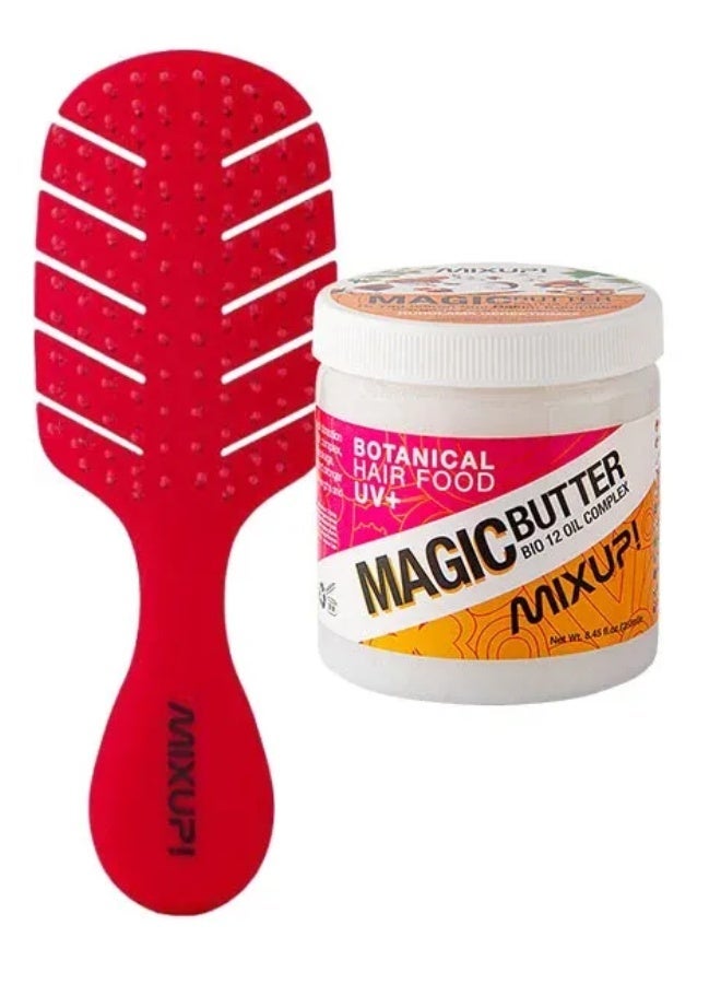 ميكس اب  كريم ميكس أب ماجيك بتر للشعر، 250 مل، يُترك على الشعر: نباتي، 12 زيتًا، حماية من الأشعة فوق البنفسجية - Image 4